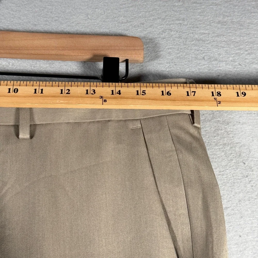Reaction Kenneth Cole Men Slim Fit Dress Pants Oatmeal Heather 34x32 KD50146 NWT